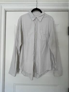 Buck Mason Draped Twill One Pocket Button Shirt Natural L